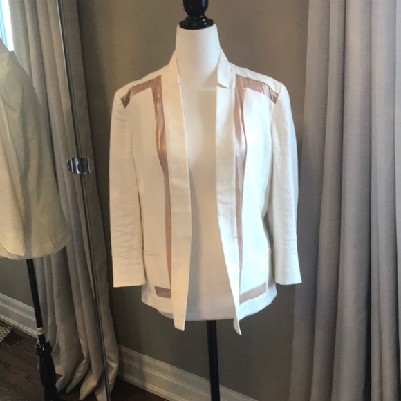 🤍J BRAND White & Sheer Blazer - Picture 2 of 11